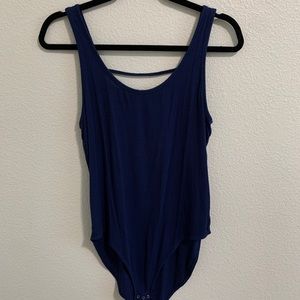 blue bodysuit